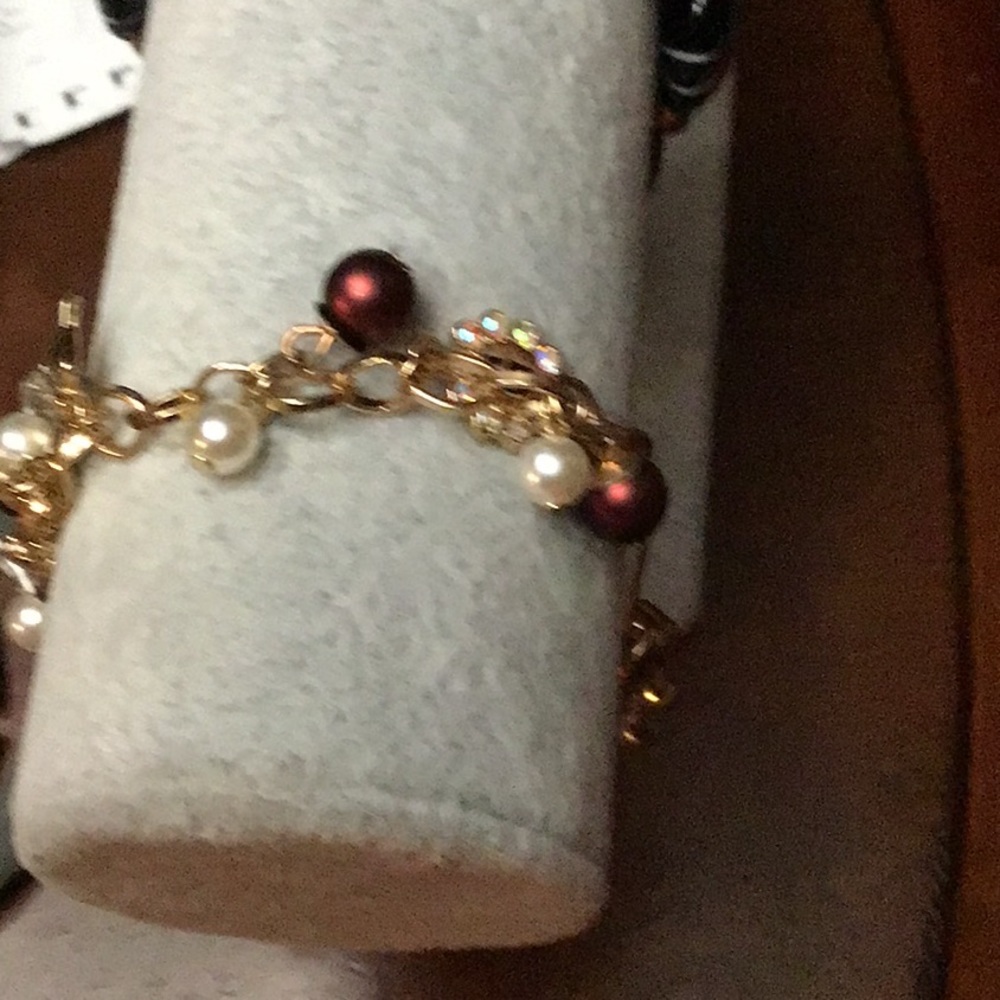 GUESS ROSE GOLD TWO ROW SLIDER CHARM BRACELET - Picture 3 of 9